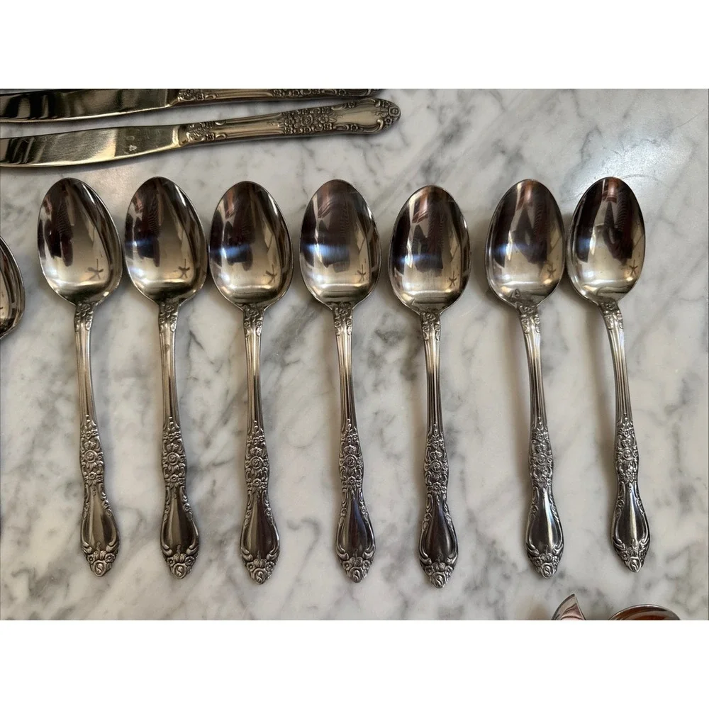 Oneida Northland Silversmiths 42Pc Stainless Flatware Set/8 Classic Carolina
